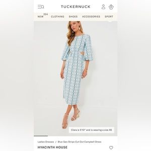 Hyacinth House blue geo stripe Campbell dress